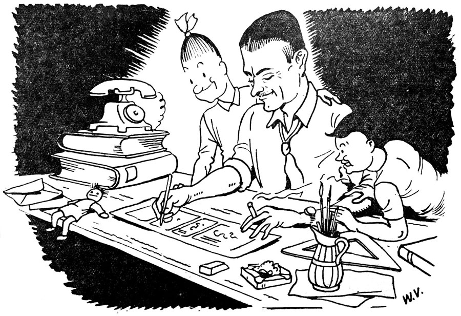 Weetje van de week: Illustratie bij interview De Vlaamse Linie (1951)
