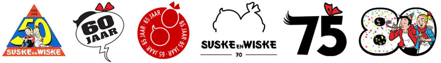 Suske en Wiske 80 jaar - Alle jubileum logo's