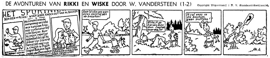 De eerste strook van Rikki en Wiske (30 maart 1945)