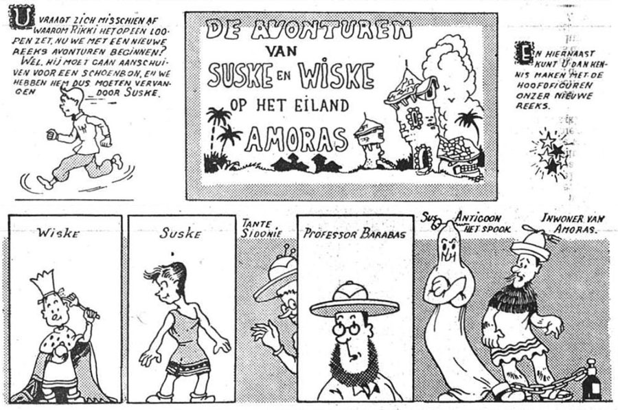 De aankondiging van Suske en Wiske - Op het eiland Amoras (19 december 1945)