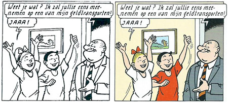 Fragment uit De Europummel - het (verwijderde) staartje van Wiske