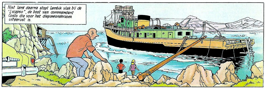 Het personage en boot uit De gezanten van Mars zijn eigenlijk van Jacques Cousteau