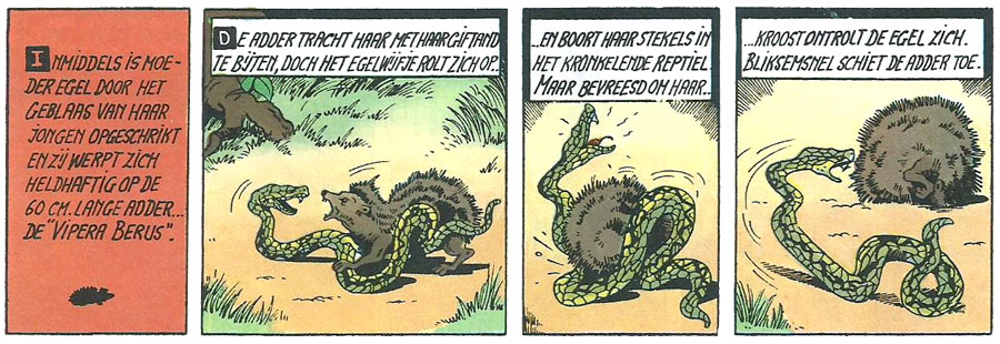 Scène uit het Suske en Wiske-verhaal De lachende wolf, vermoedelijk door Karel Verschuere