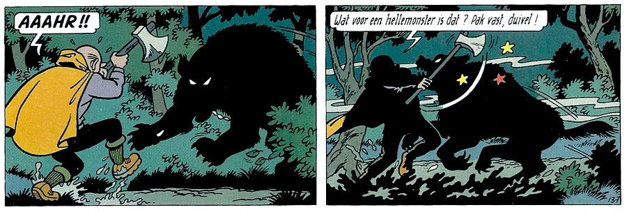 Fragment uit Suske en Wiske 252 Volle maan