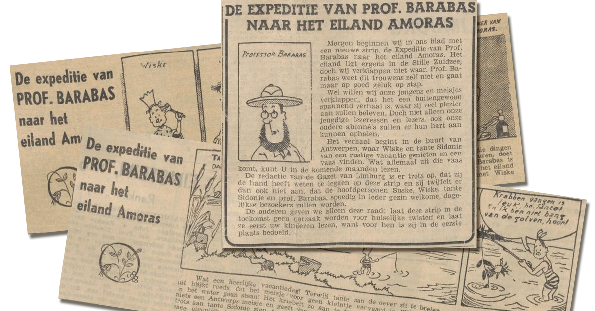 Suske en Wiske weetje van de week: De expeditie van Prof.Barabas naar het eiland Amoras