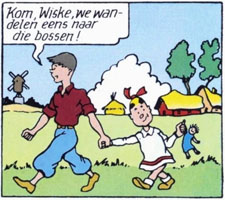 Het eerste fragment van Wiske (uit Rikki en Wiske)